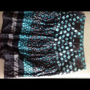 Dark skirt with teal accents
